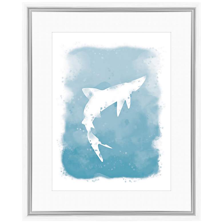 Image 1 Nautical Watercolor Shark 22 inch High Giclee Wall Art