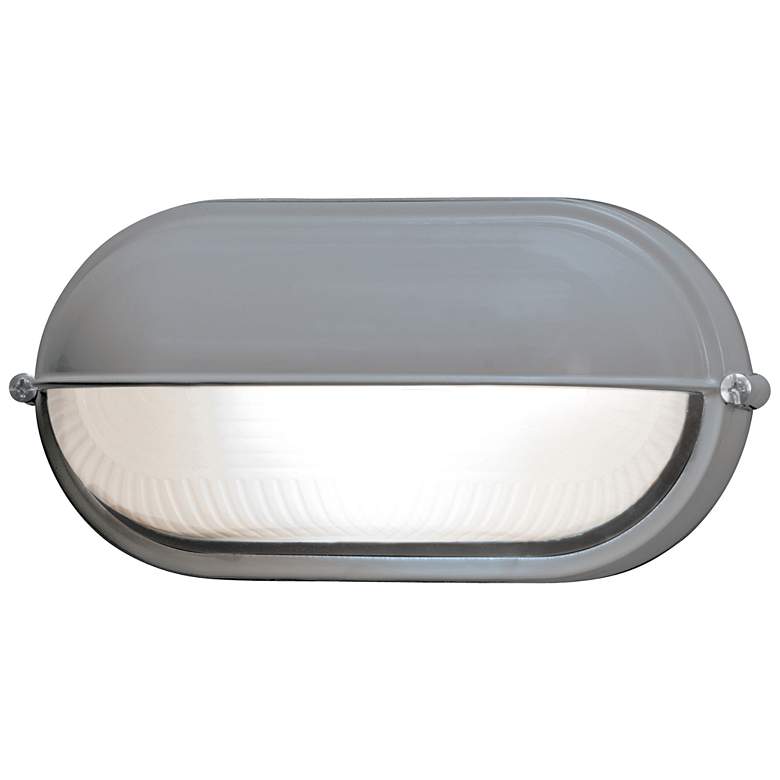 Image 1 Nauticus 4.25" High Satin Outdoor Bulkhead w/ Frosted Glass Shade
