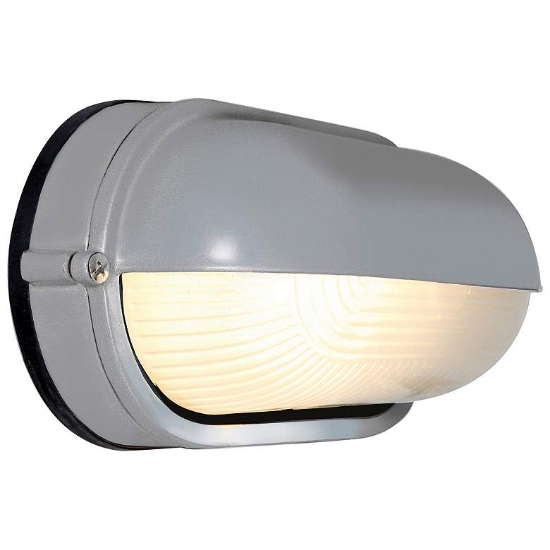 Image 2 Nauticus 4.25" High Satin Outdoor Bulkhead w/ Frosted Glass Shade more views