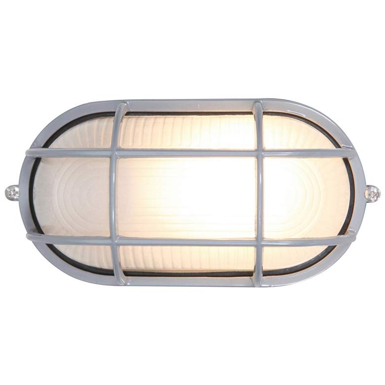 Image 1 Nauticus 4 1/4" High Satin Outdoor Bulkhead Wall Light