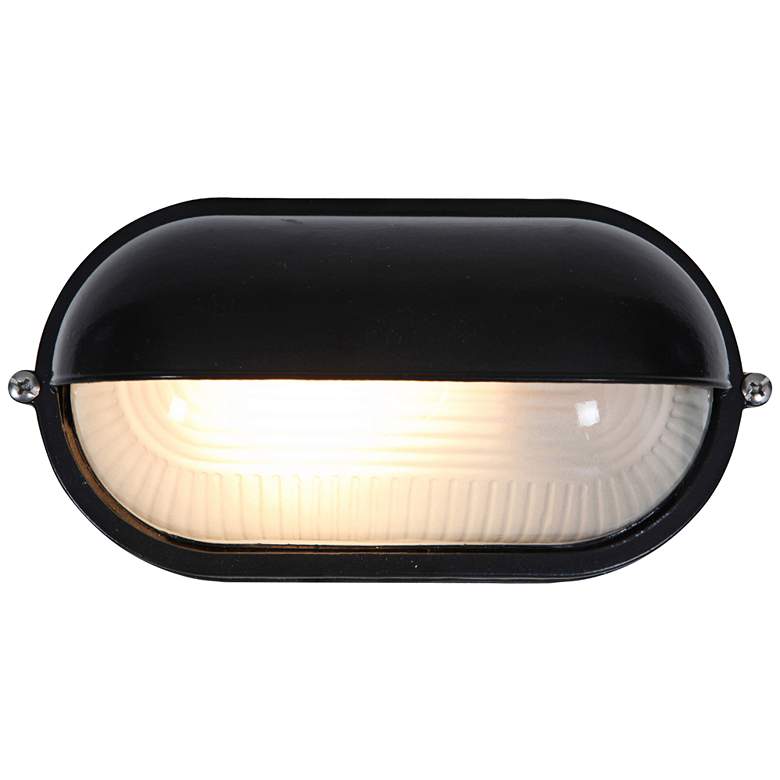 Image 2 Nauticus 4 1/4" High Shaded Black Outdoor Wall Light