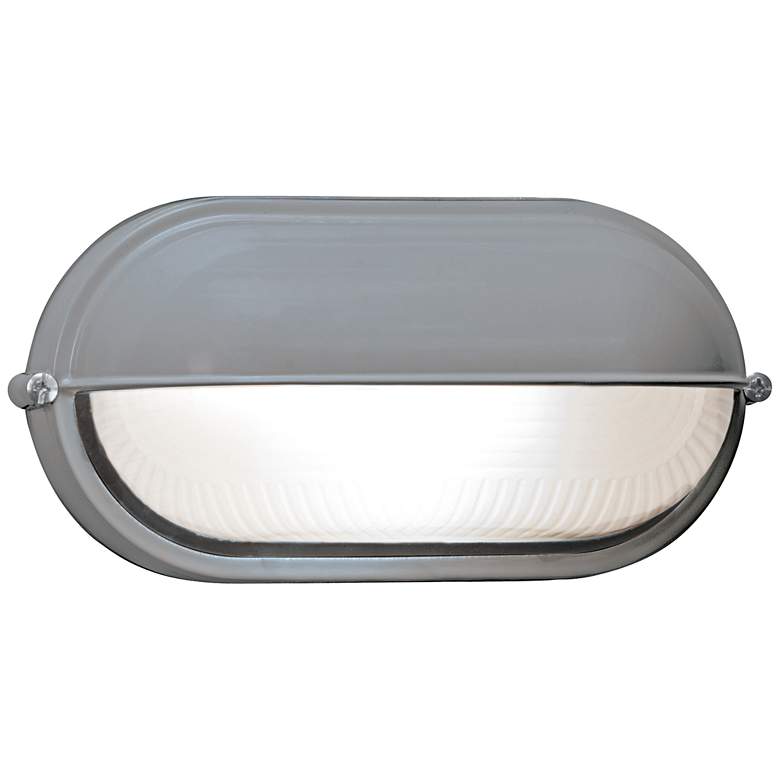 Image 1 Nauticus 4 1/4 inch High Shaded Satin Silver Industrial Outdoor Wall Light
