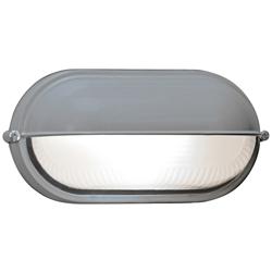Nauticus 4 1/4&quot; High Shaded Satin Silver Industrial Outdoor Wall Light