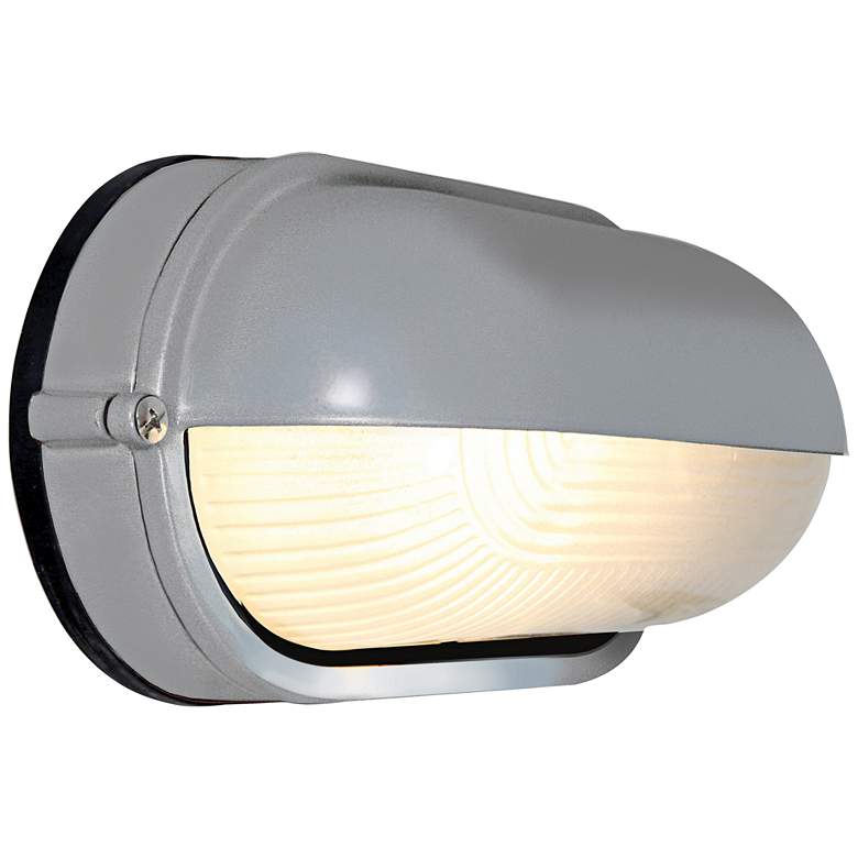 Image 2 Nauticus 4 1/4" High Shaded Satin Silver Industrial Outdoor Wall Light more views