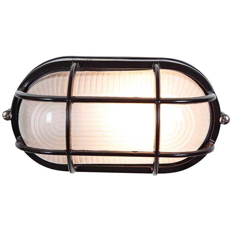 Image 1 Nauticus 6 1/2" High Black Industrial Outdoor Wall Light