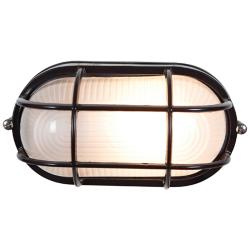 Nauticus 6 1/2" High Black Oval Outdoor Bulkhead Wall Light