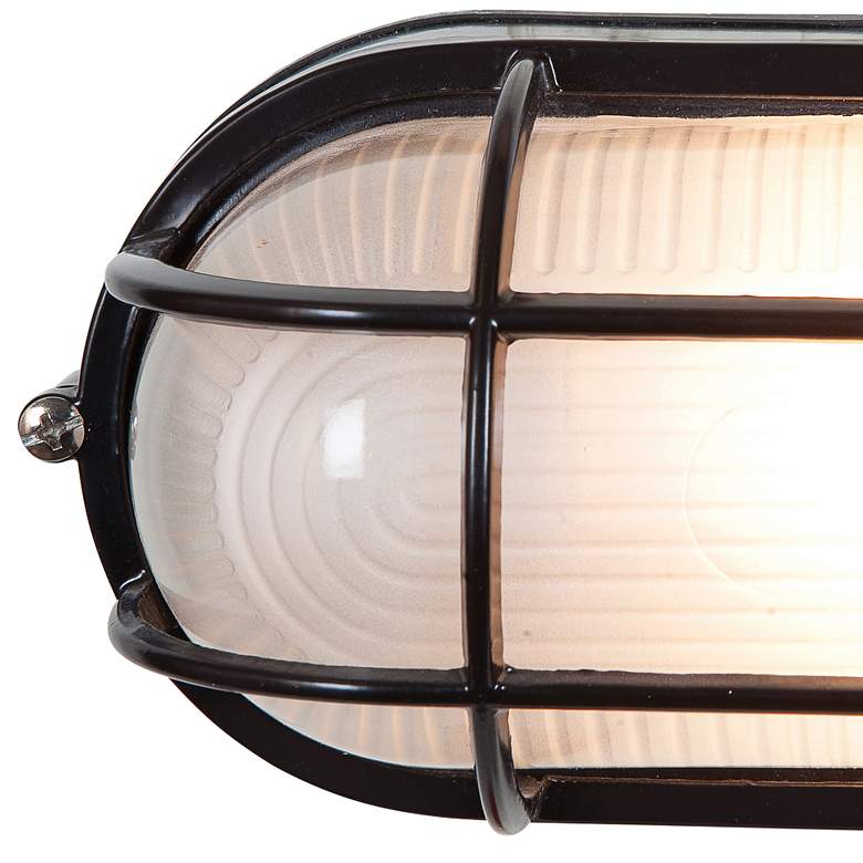 Image 3 Nauticus 6 1/2" High Black Oval Outdoor Bulkhead Wall Light more views