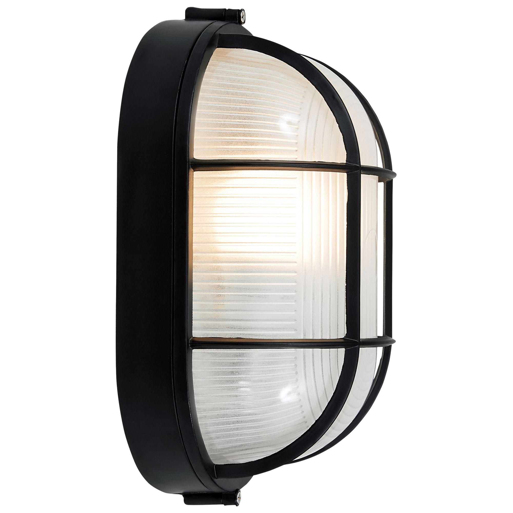 Nauticus 6 1/2" High Black Oval Outdoor Bulkhead Wall Light