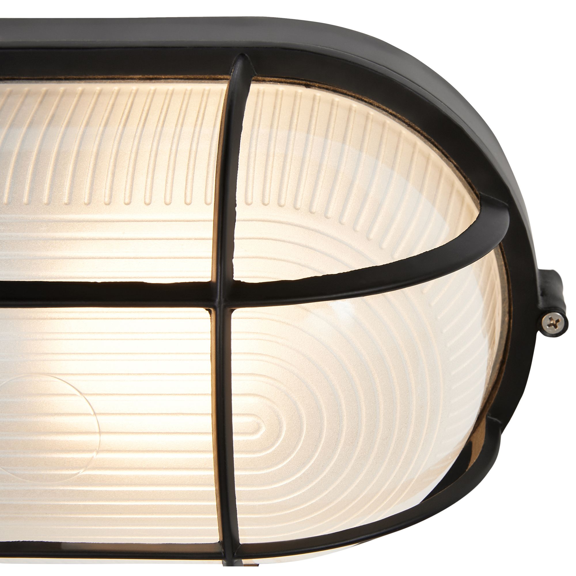 Nauticus 6 1/2" High Black Oval Outdoor Bulkhead Wall Light