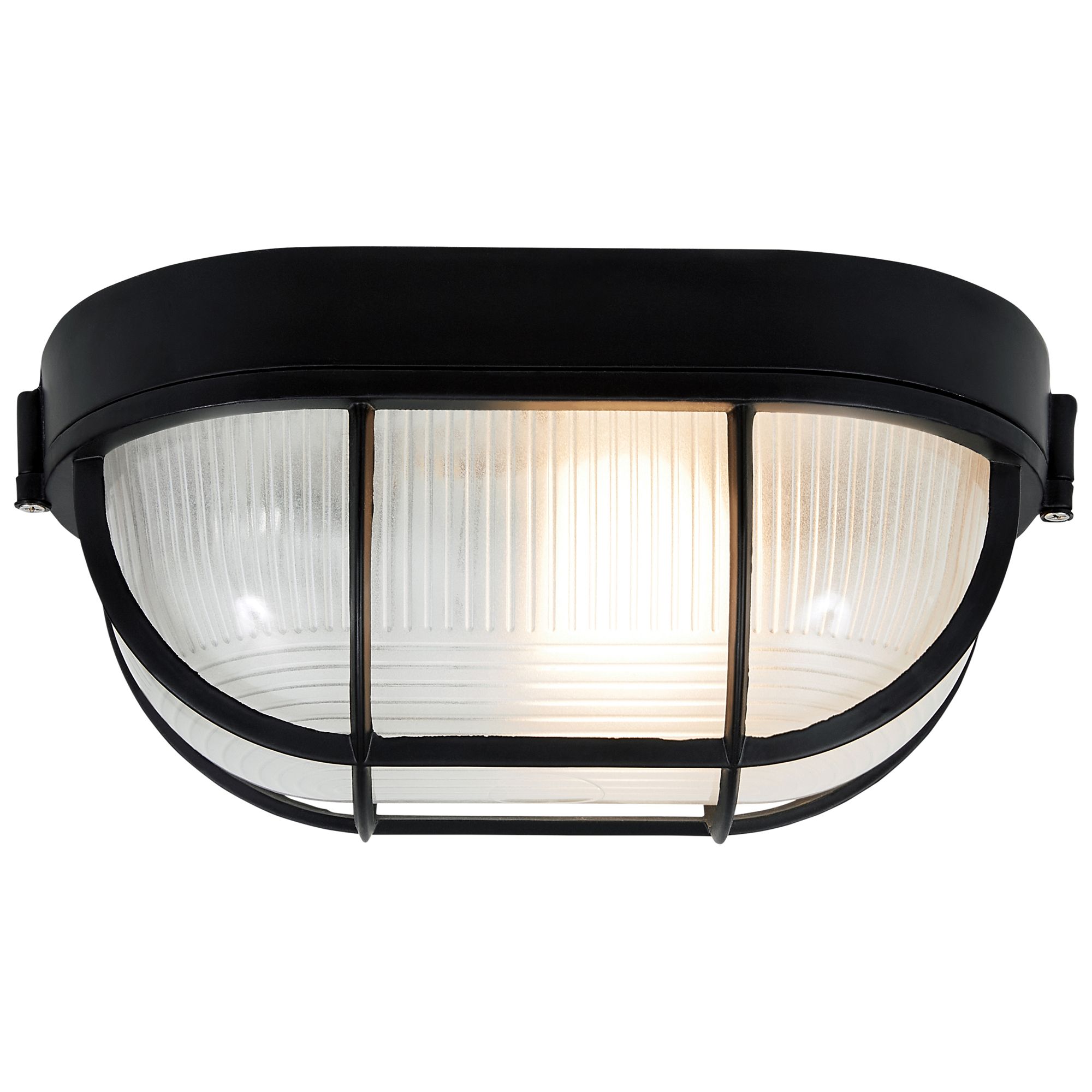 Nauticus 6 1/2" High Black Oval Outdoor Bulkhead Wall Light