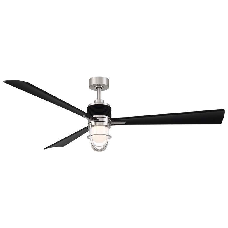 Image 1 Nauticus 65-in LED Brushed Nickel Wet Outdoor Smart Ceiling Fan with Remote