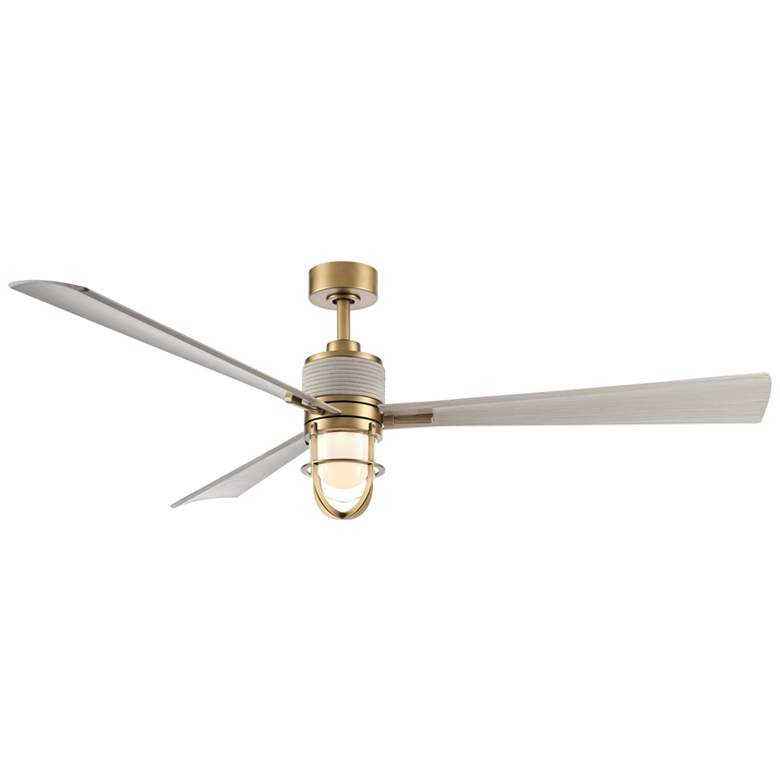 Image 1 Nauticus 65-in LED Legacy Brass Outdoor Smart Ceiling Fan with Remote