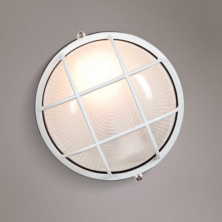 Image 1 Nauticus 7 inch High White Outdoor Wall Light