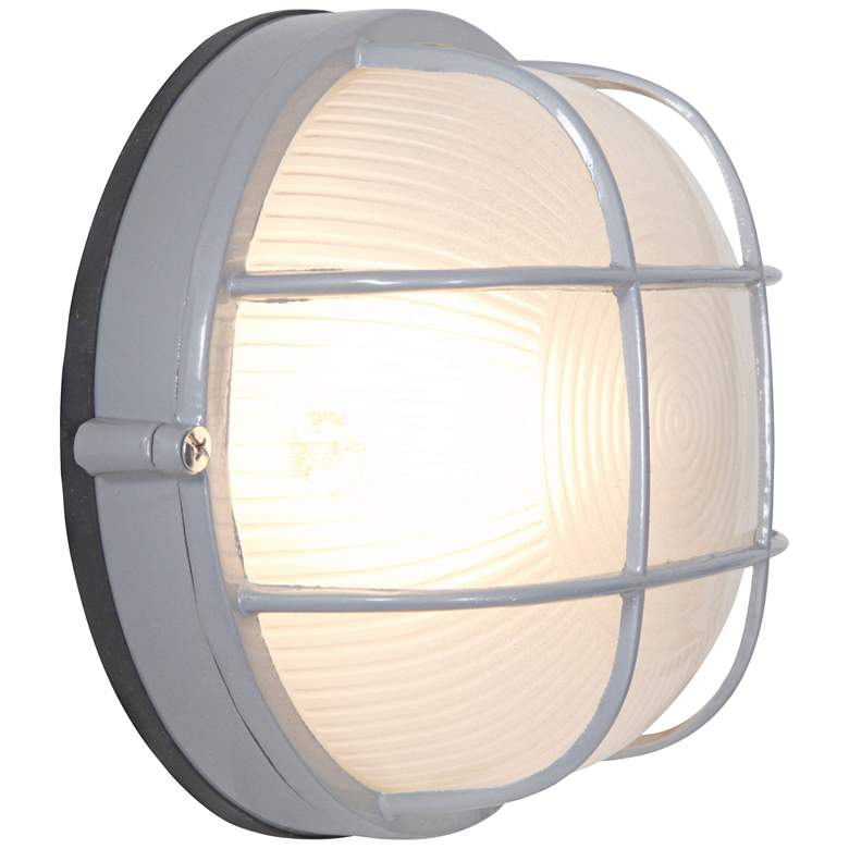 Image 2 Nauticus 9 1/2" High Satin Nickel Industrial Outdoor Light more views