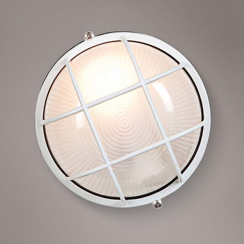 Image 1 Nauticus 9 1/2 inch High White Outdoor Wall Light