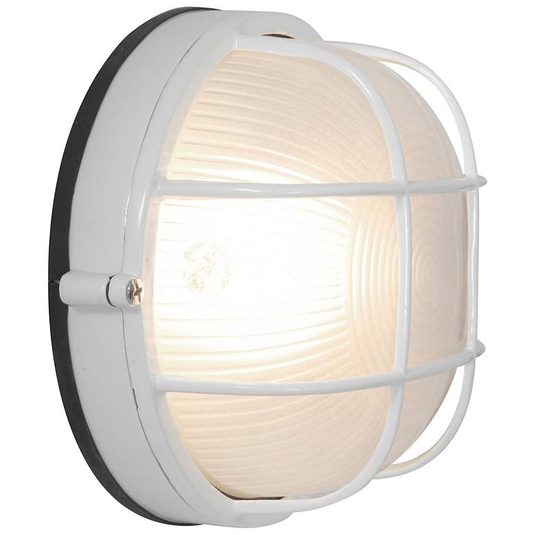 Image 3 Nauticus 9 1/2" High White Round Outdoor LED Wall Light more views