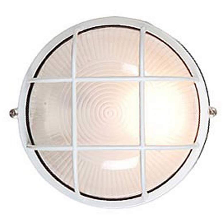 Image 3 Nauticus Collection 7 inch Round White Outdoor Wall Light