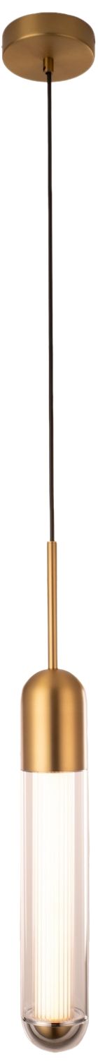 Nautilus 1-Light 24"H LED Pendant in Aged Brass/Clear Glass