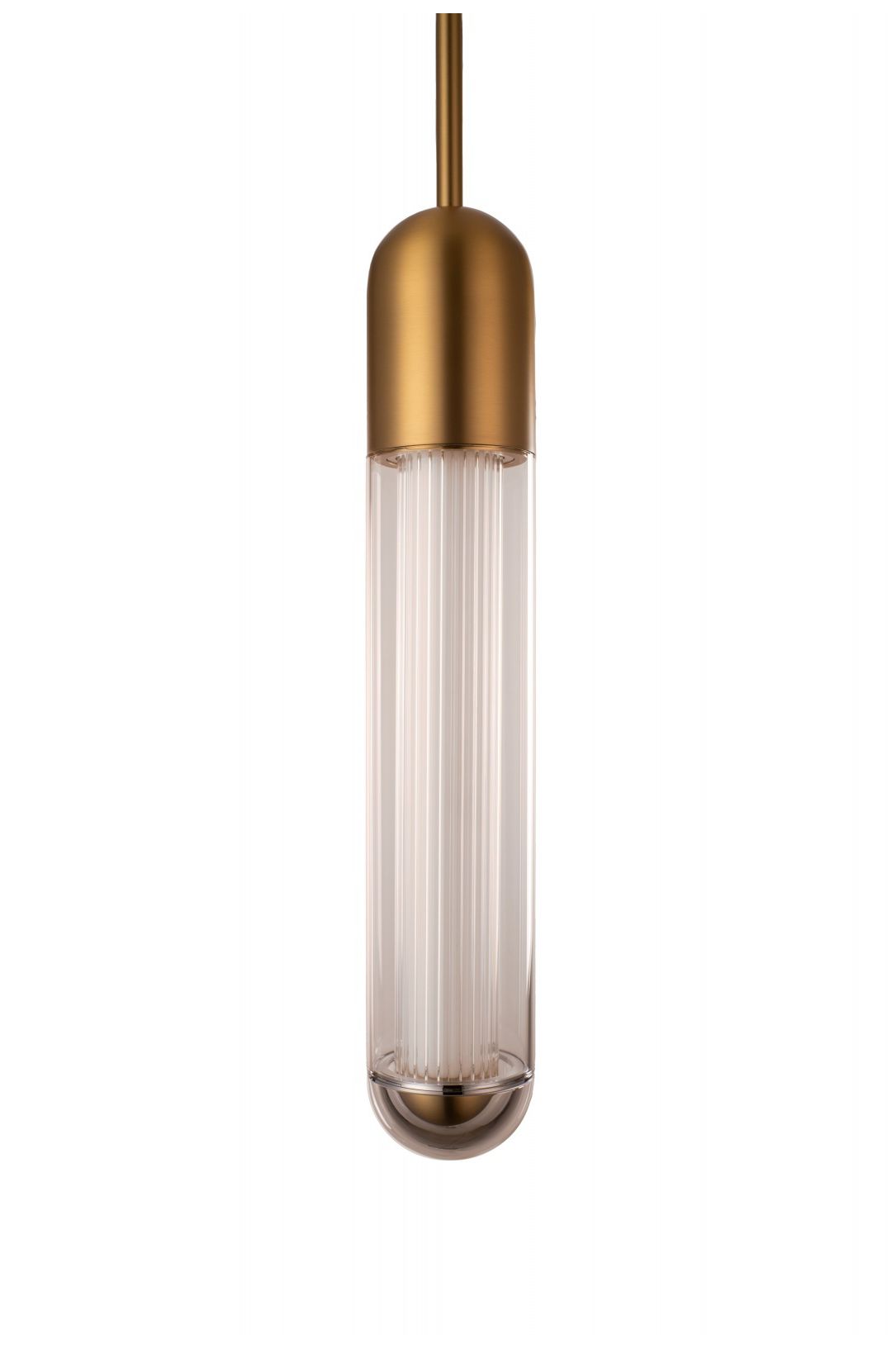 Image 2 Nautilus 1-Light 24"H LED Pendant in Aged Brass/Clear Glass more views