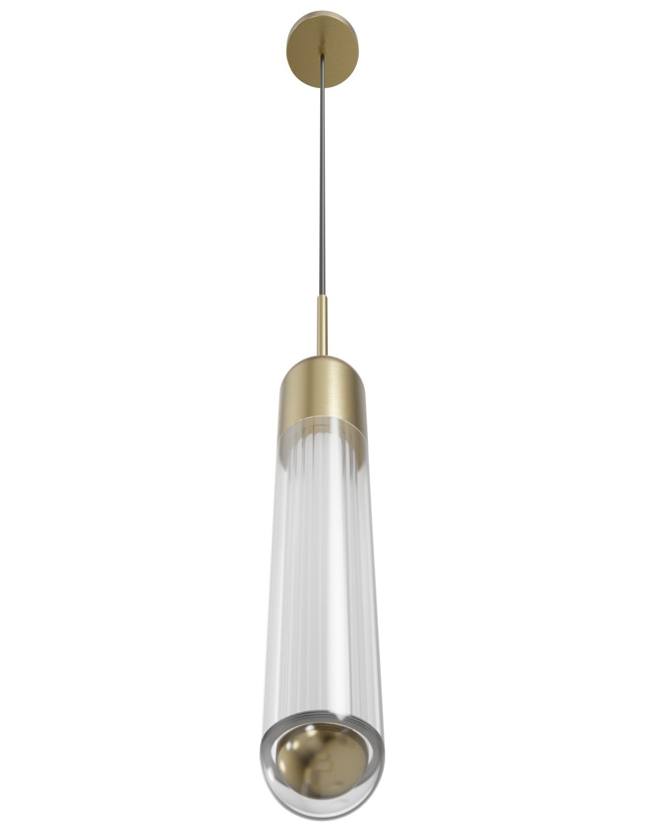 Image 3 Nautilus 1-Light 24"H LED Pendant in Aged Brass/Clear Glass more views