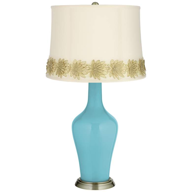 Image 1 Nautilus Anya Table Lamp with Flower Applique Trim