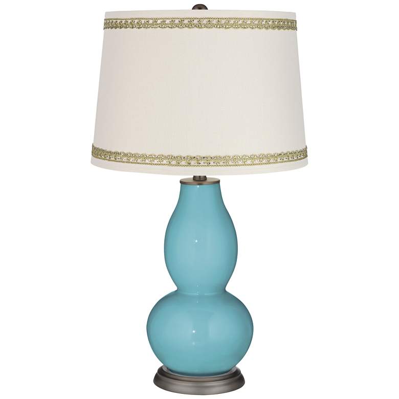 Image 1 Nautilus Double Gourd Table Lamp with Rhinestone Lace Trim