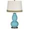 Nautilus Double Gourd Table Lamp with Scallop Lace Trim