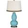 Nautilus Double Gourd Table Lamp with Wave Braid Trim