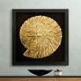 Nautilus Feathers Gold 31 1/2" Square Wall Art