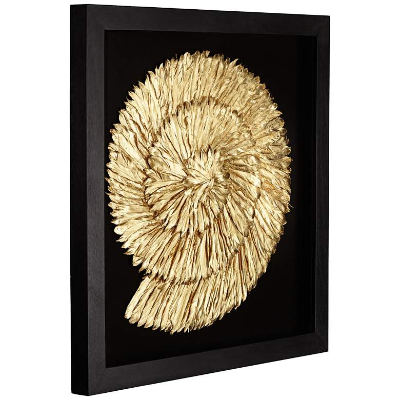 Image 4 Nautilus Feathers Gold 31 1/2" Square Wall Art more views