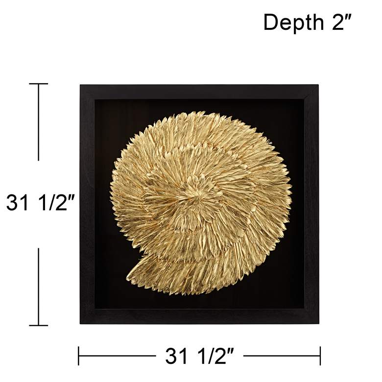 Image 5 Nautilus Feathers Gold 31 1/2" Square Wall Art more views