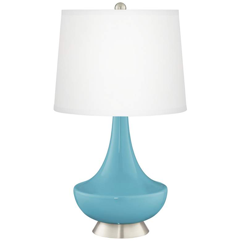 Image 2 Nautilus Gillan Glass Table Lamp with Dimmer
