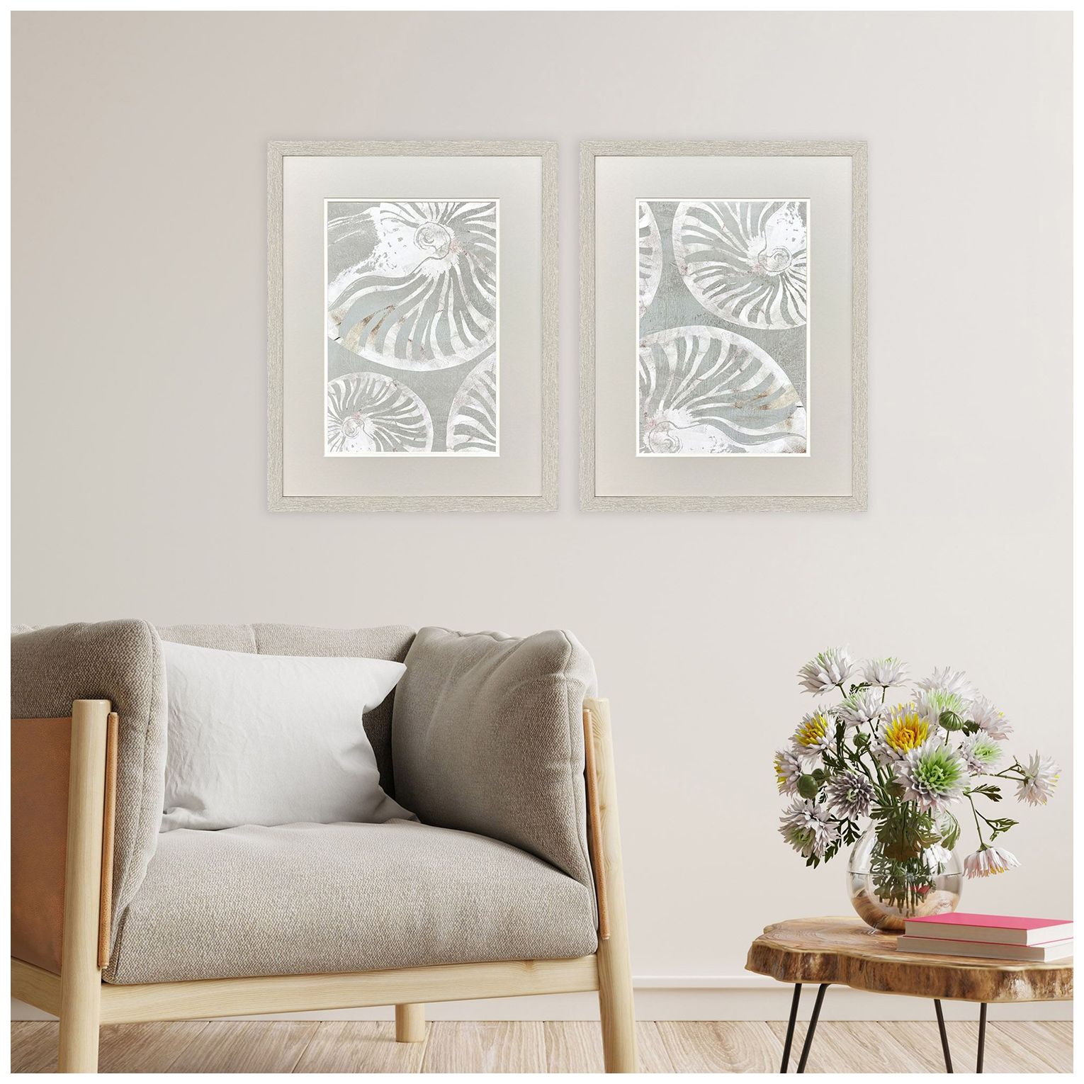 Image 5 Nautilus Shell 19"W x 25"H Framed Art - Set of 2 more views