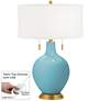 Nautilus Toby Brass Accents Table Lamp with Dimmer