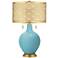 Nautilus Toby Brass Metal Shade Table Lamp