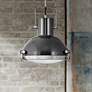 Nautique 13"W Polished Nickel and Gloss Back Pendant Light