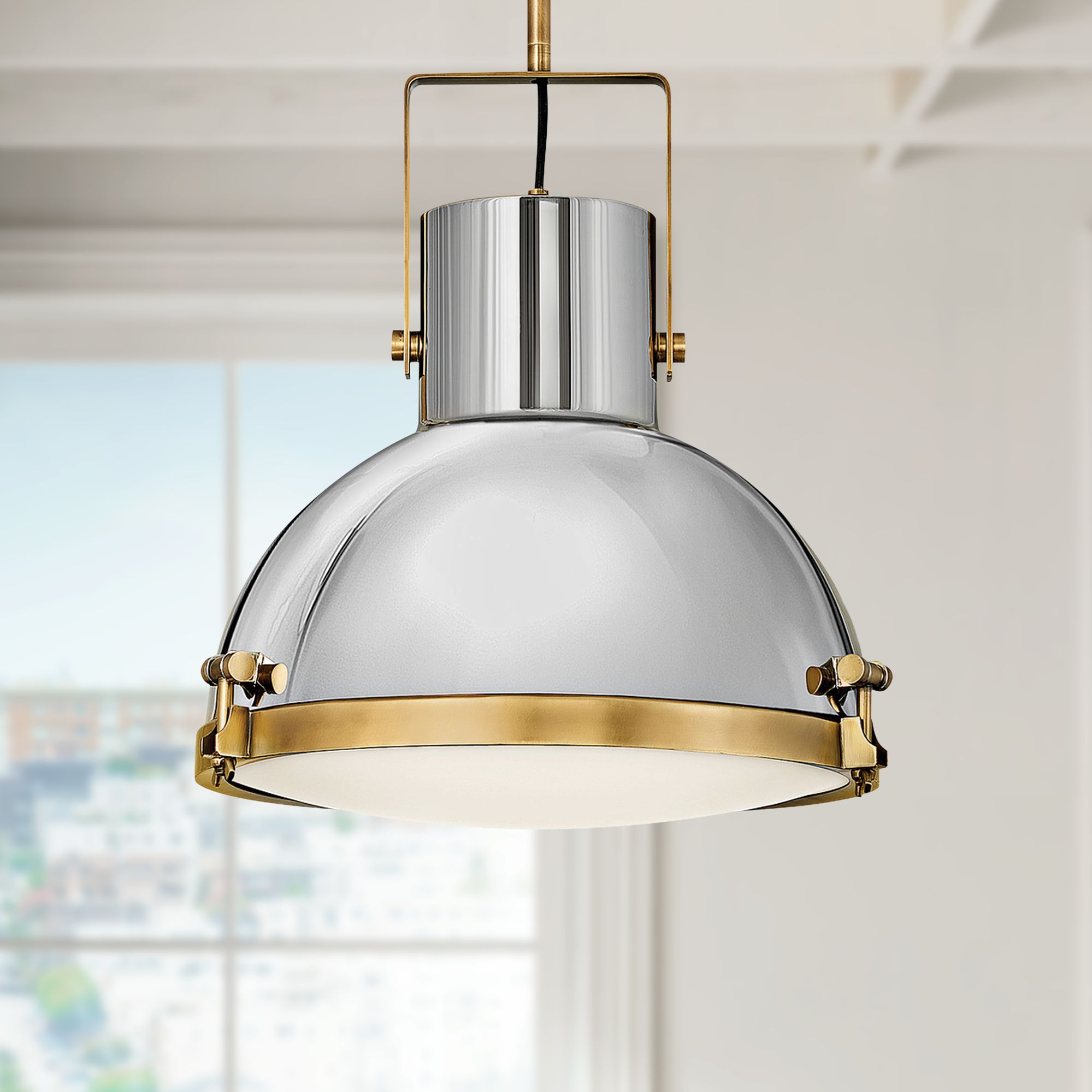 nickel and brass pendant light