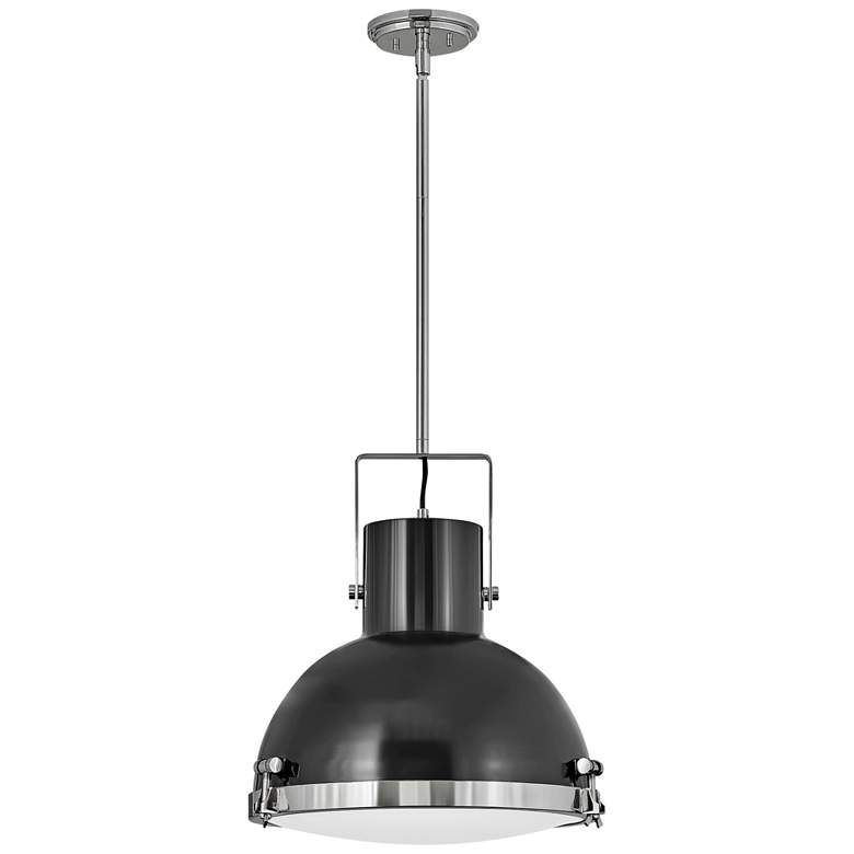 Image 2 Nautique 18 inchW Polished Nickel and Gloss Back Pendant Light