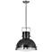 Nautique 18"W Polished Nickel and Gloss Back Pendant Light