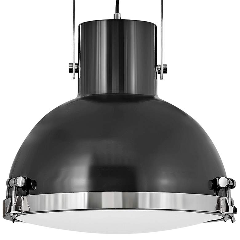 Nautique 18&quot;W Polished Nickel and Gloss Back Pendant Light more views