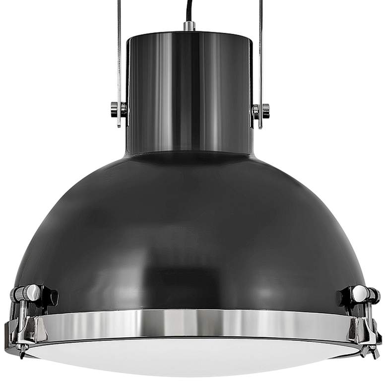 Image 3 Nautique 18 inchW Polished Nickel and Gloss Back Pendant Light more views