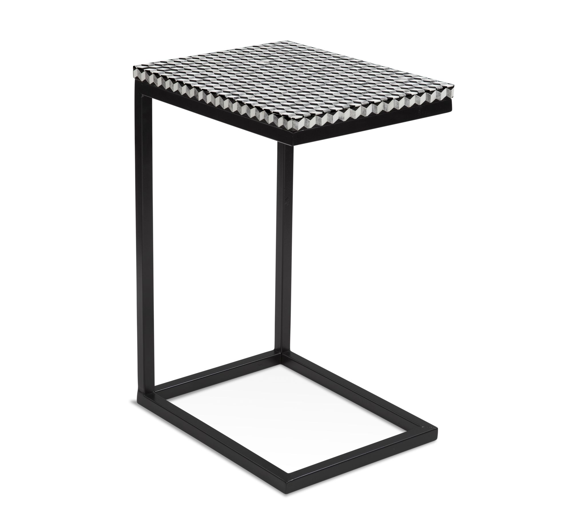 Image 2 Nava 26" Black and White Bone Accent Table more views