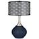 Naval Blue with Black Metal Shade Spencer Modern Glass Table Lamp
