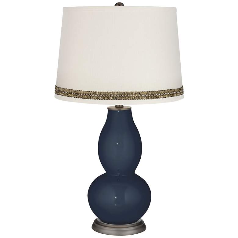 Image 1 Naval Double Gourd Table Lamp with Wave Braid Trim