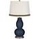 Naval Double Gourd Table Lamp with Wave Braid Trim