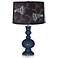 Naval Embroidered Peacock Shade Apothecary Table Lamp