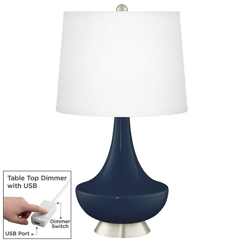 Image 1 Naval Gillan Glass Table Lamp with Dimmer
