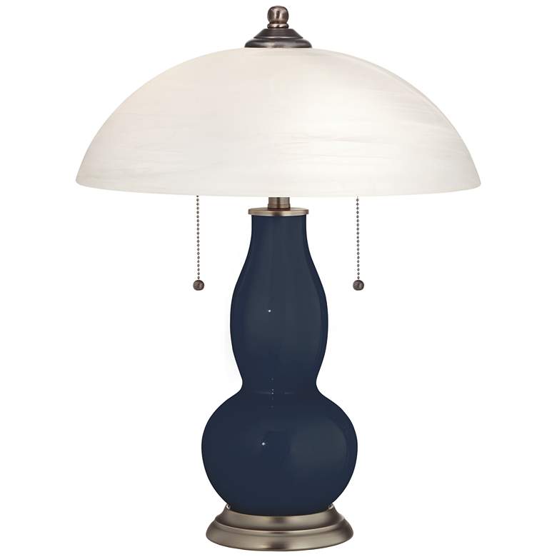 Image 1 Naval Gourd-Shaped Table Lamp with Alabaster Shade