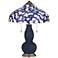Naval Gourd Table Lamp with Iris Blue Shade