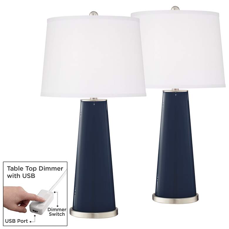 Image 1 Naval Leo Table Lamp Set of 2 with Dimmers